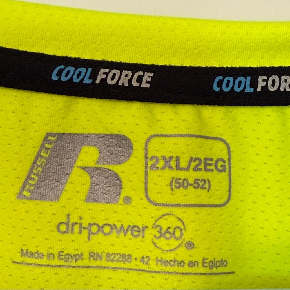 CoolForce Dri-Power 360 Shirt 2XL – Gray & Neon Yellow Activewear Mens - Picture 6 of 16